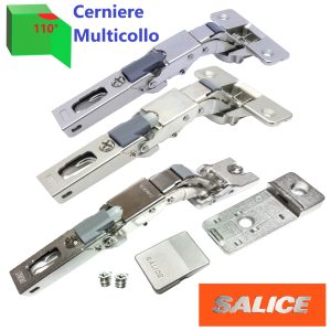 Cerniera SALICE universale Multicollo per ante, Apertura 110°.