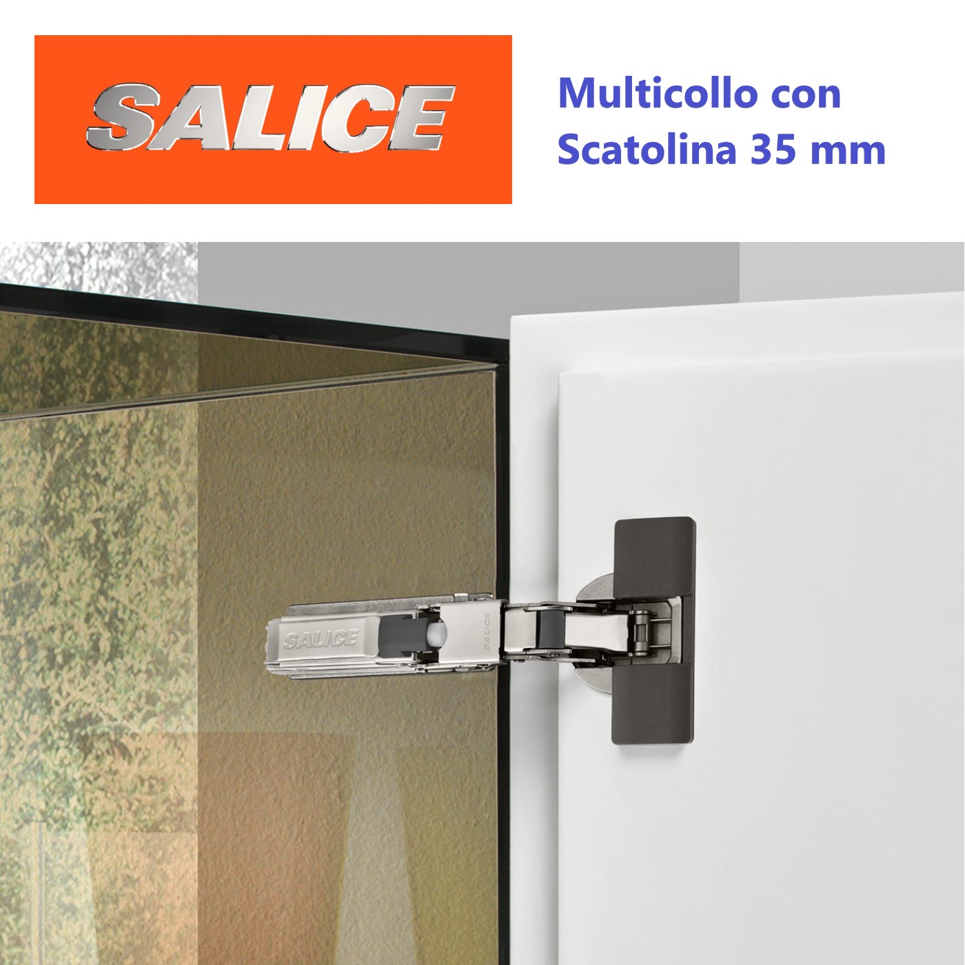 Cerniera SALICE universale Multicollo per ante, Apertura 110°. - immagine 2