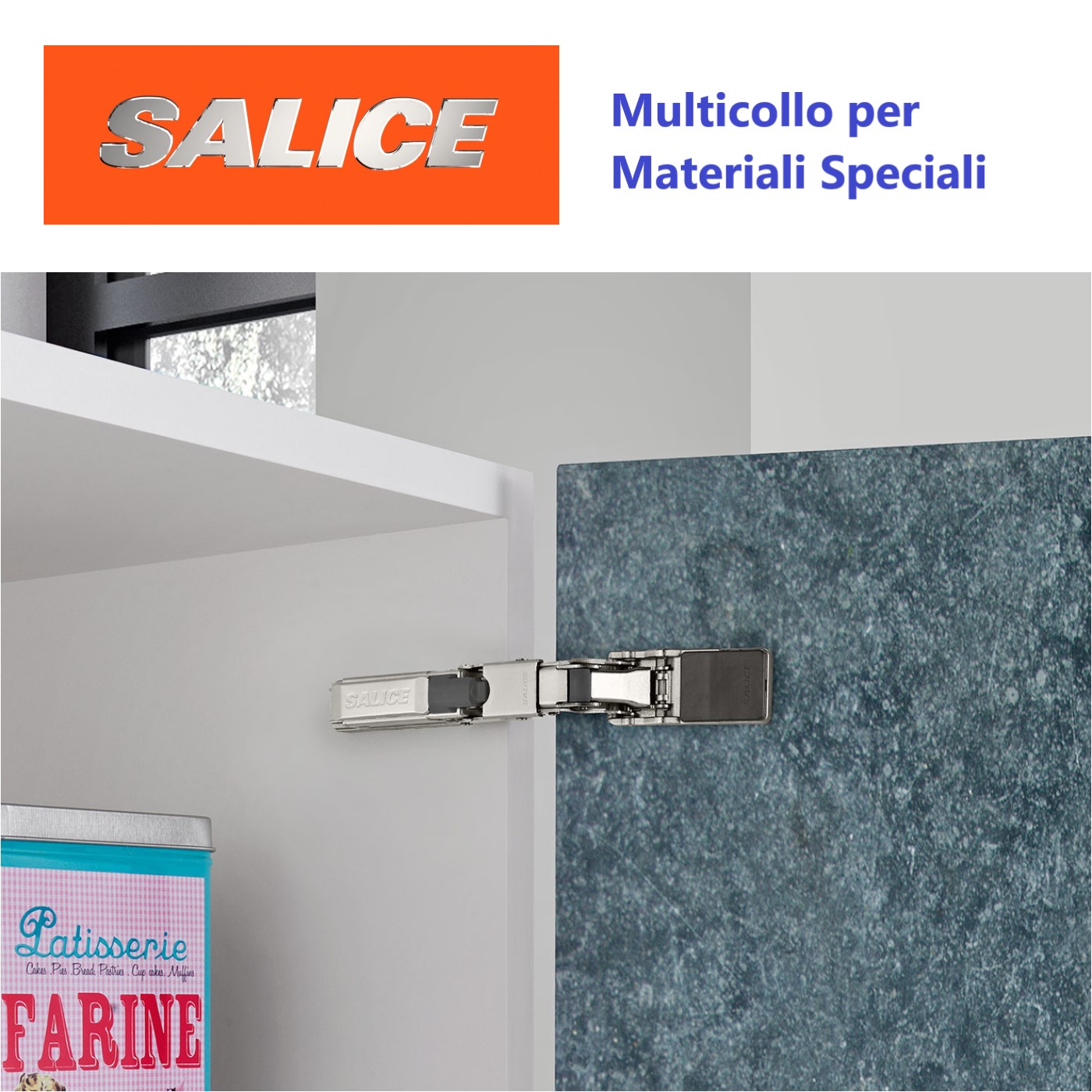 Cerniera SALICE universale Multicollo per ante, Apertura 110°. - immagine 3