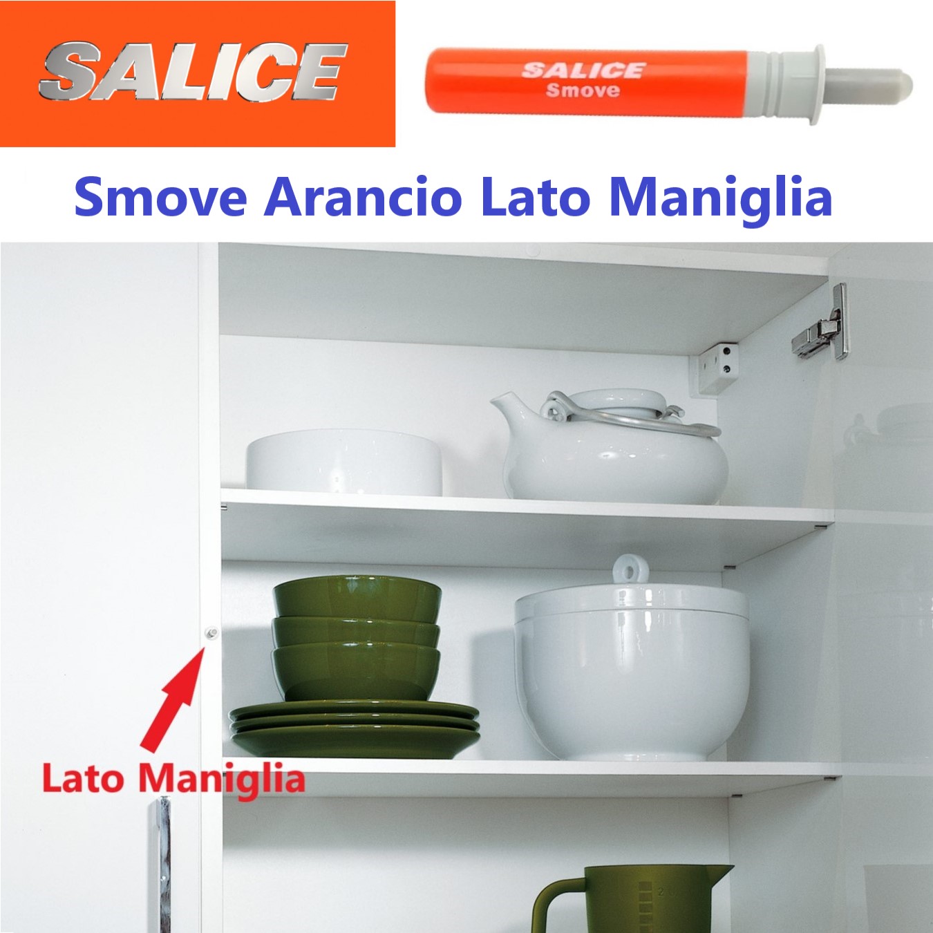 Ammortizzatore Smove SALICE per ante a incasso. Deceleratore di chiusura Ante (confezione da 2) - immagine 2