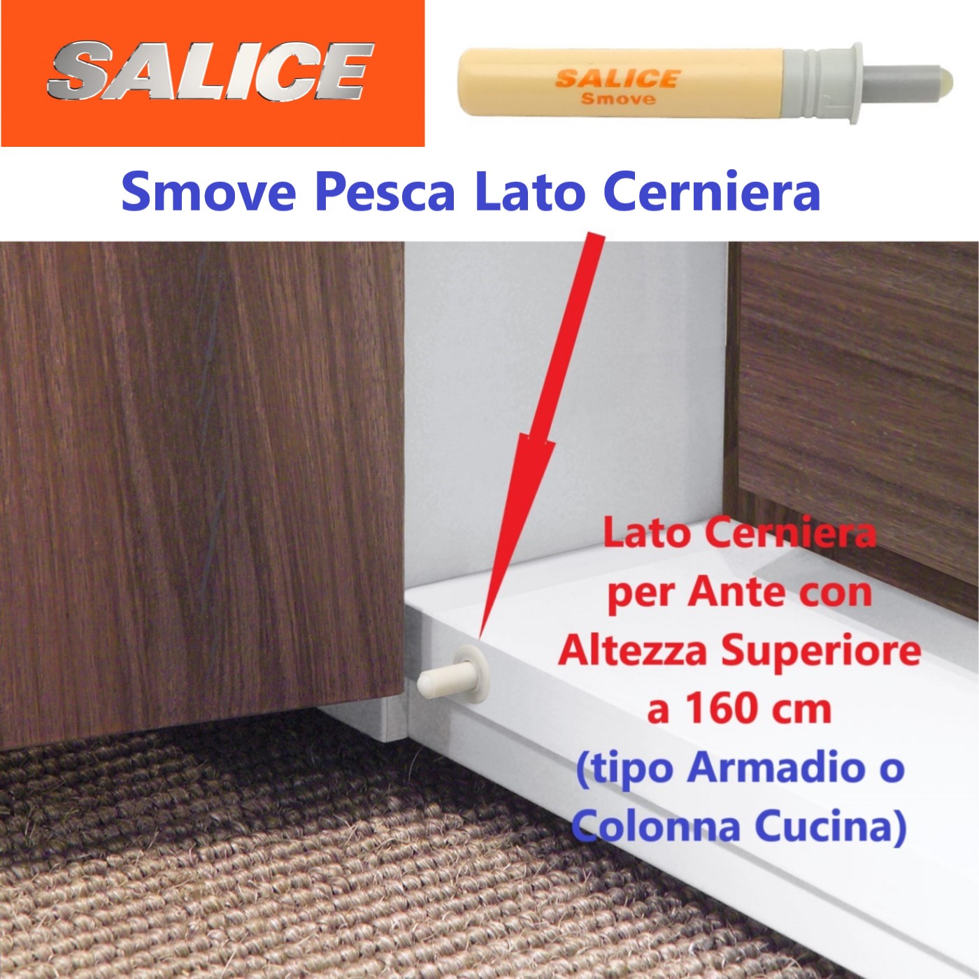Ammortizzatore Smove SALICE per ante a incasso. Deceleratore di chiusura Ante (confezione da 2) - immagine 4