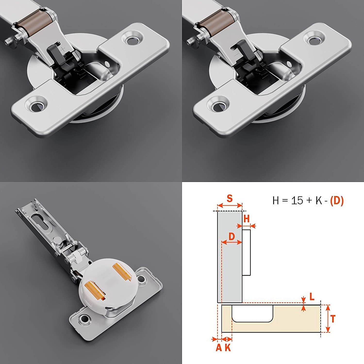 Cerniera SALICE universale per mobili con apertura 110° - immagine 3