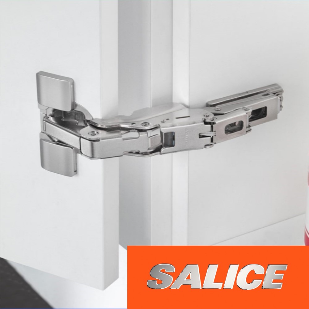 Cerniera SALICE, per ante con apertura fino a 155°, Collo 0 (Battuta Intera) con Decelerazione O Chiusura Automatica - immagine 2