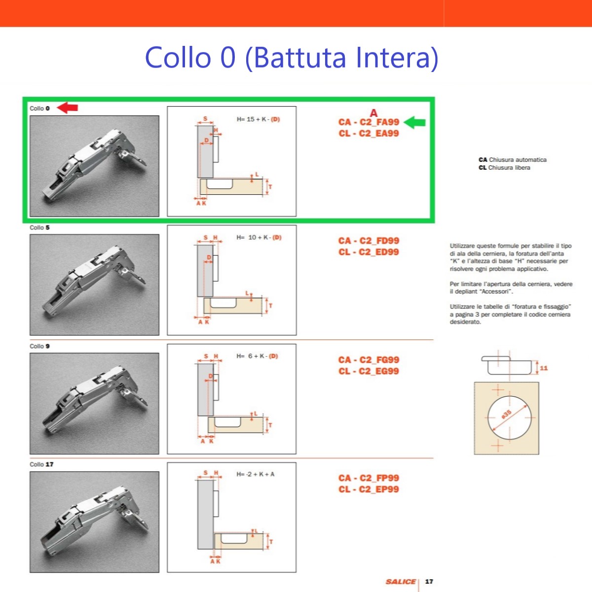 Cerniera SALICE per Ante con Apertura 165°. - immagine 5