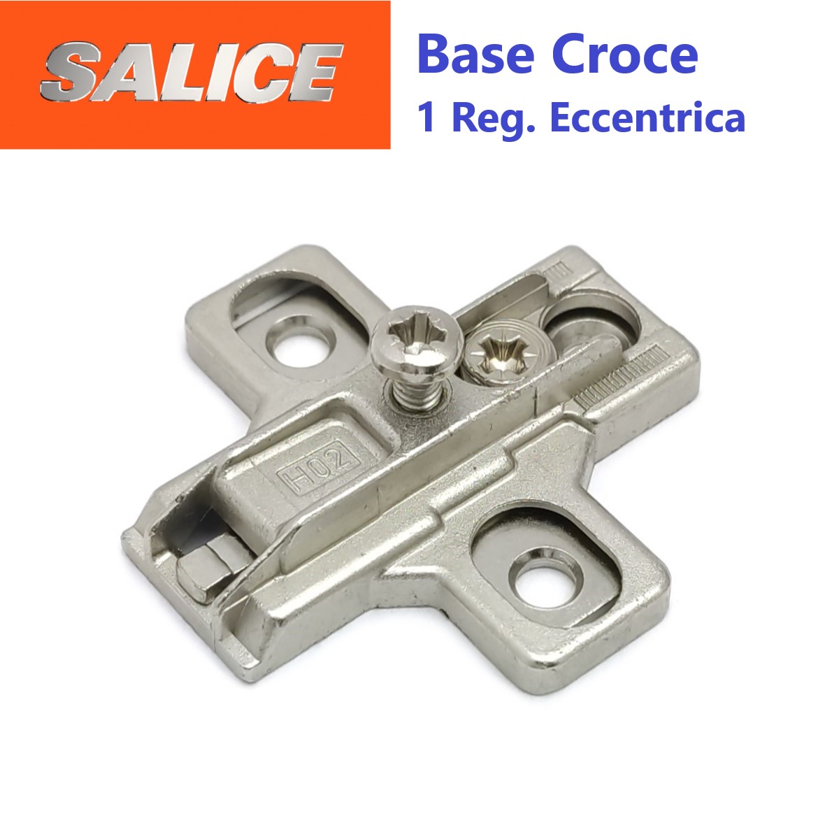 Base Croce Simmetrica per Cerniera SALICE con 1 Regolazioni Eccentrica.