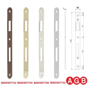 Piastra Incontro AGB 18x238 mm, per serrature B0059 PATENT Grande, Bordo Tondo.
