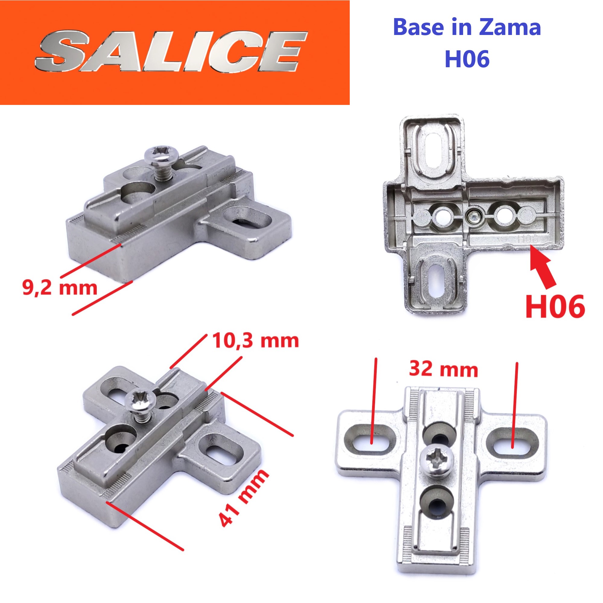 Base Croce Asimmetrica per Cerniera SALICE. - immagine 3