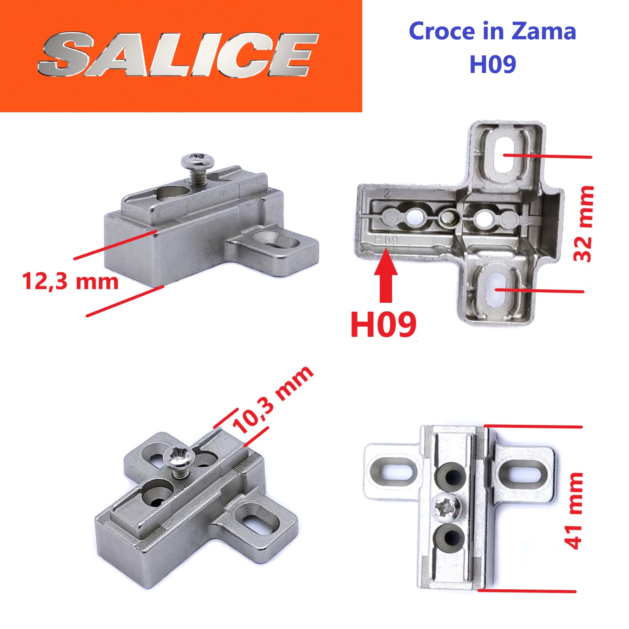 Base Croce Asimmetrica per Cerniera SALICE. - immagine 4