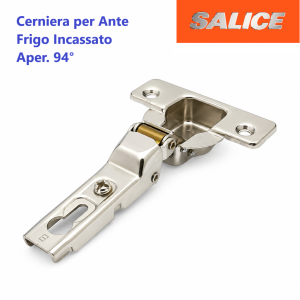 Cerniera SALICE su Ante per Frigorifero incassato, Apertura 94&deg;.
