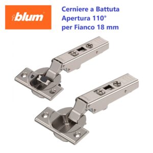 Cerniera Blumotion Clip Top con Apertura 110&deg;, a Battuta, per Fianco 18 mm.